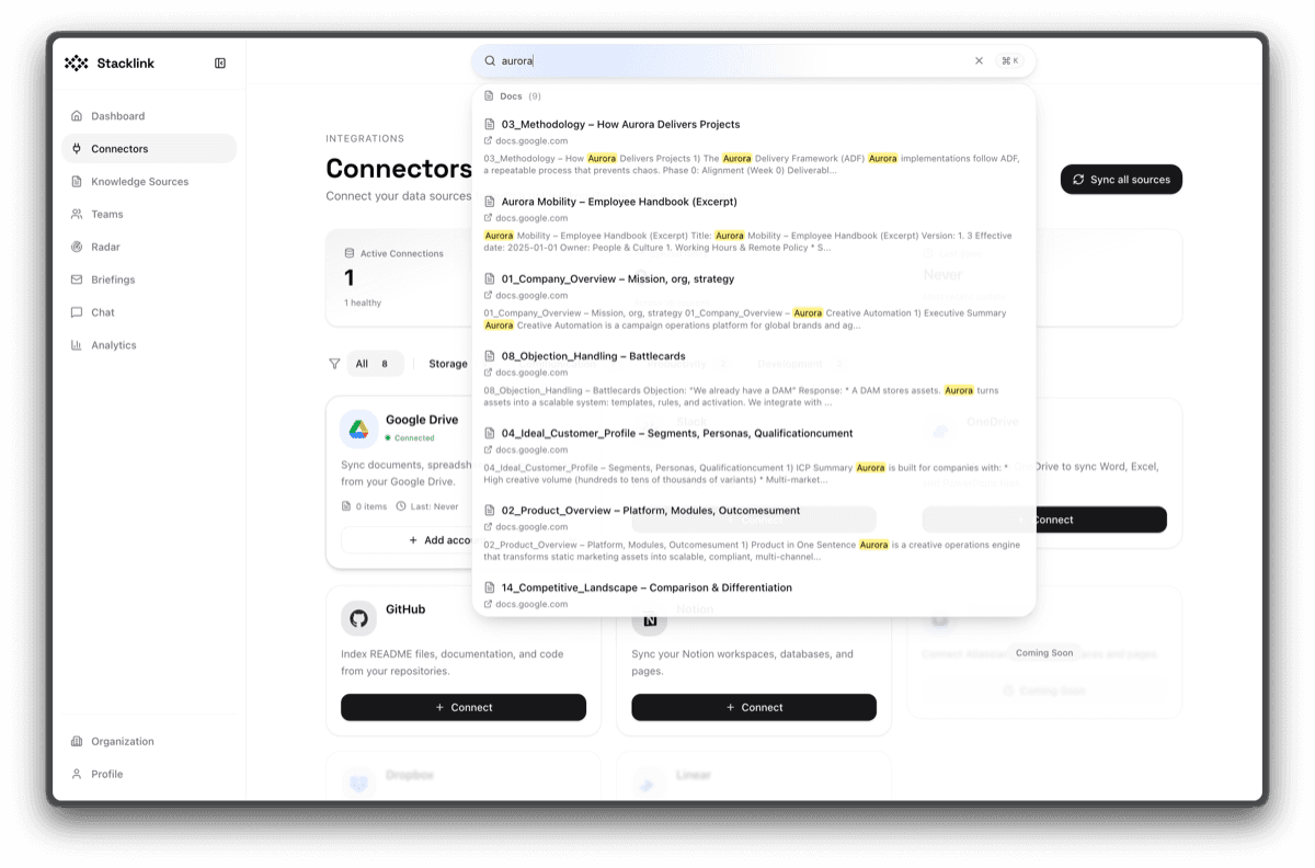 Global Search - Search across all your tools